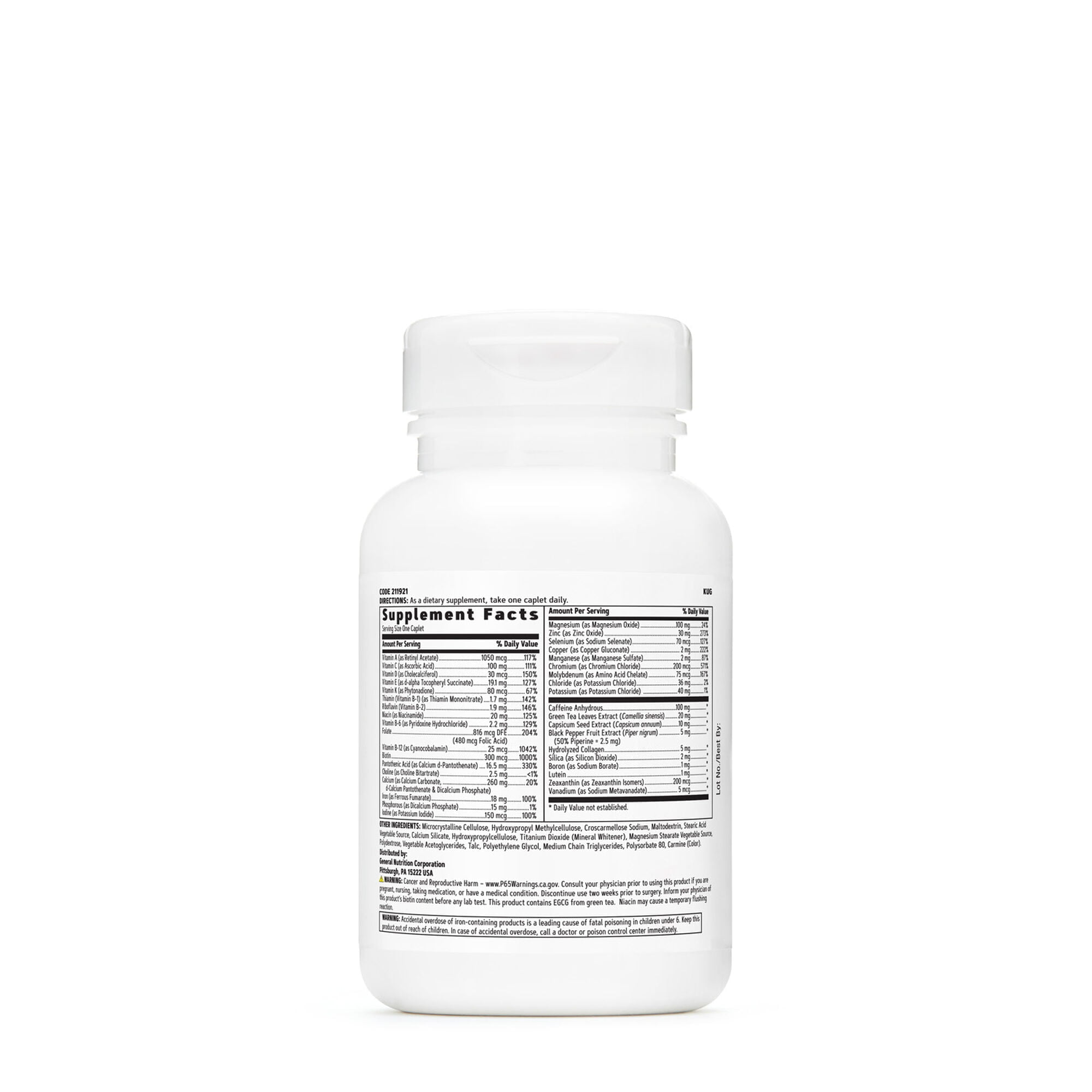 GNC Women's One Daily Multivitamin Energy & Metabolism 60 Caplets