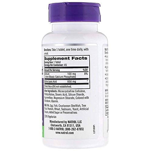 Natrol Alpha Lipoic Acid 600 mg 45 Tablets Super Supplement